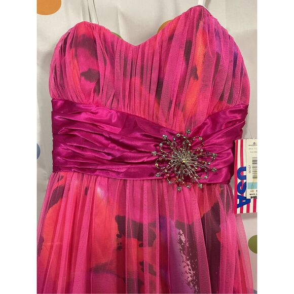 NWT Morgan & Co. Formal Dress Fuchsia Multi Size 5/6 🌸🍒 - Picture 13 of 15